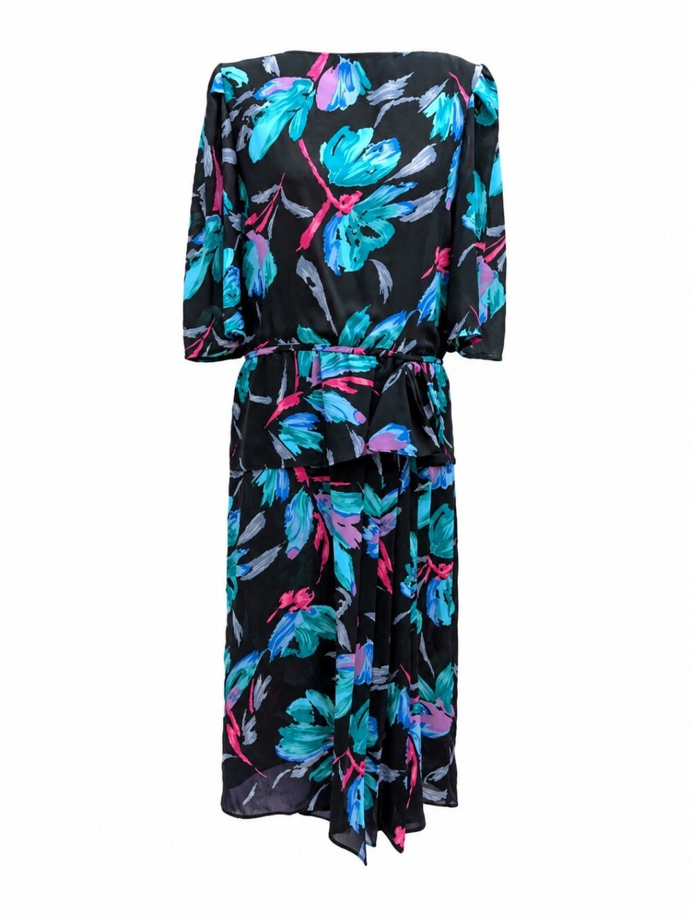 Sears Tradition vintage women's floral secretary midi dress size 10